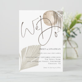 Wir schreiben Boho Pampas Grass Wedding Einladung