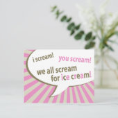 Wir schreien alle nach Eis! Postkarte (Stehend Vorderseite)