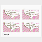 Wir schreien alle nach Eis! Rechteckiger Aufkleber (Blatt)