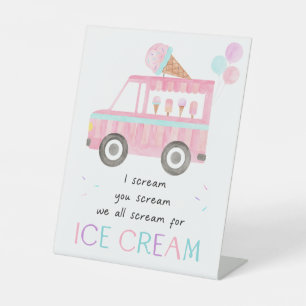 Wir schreien alle nach Eiscreme-Party Sockelschild