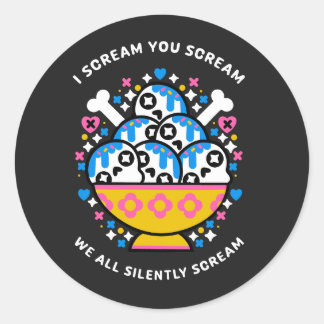 wir schreien alle still runder aufkleber