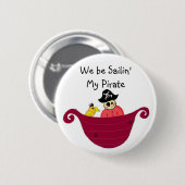 Wir segeln, mein Pirat Button (Vorne & Hinten)