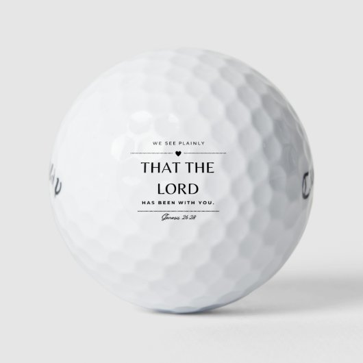 "Wir sehen deutlich, dass der Herr mit dir gewesen Golfball (Vorderseite)