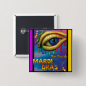 Wir sehen uns bei Mardi Gras Eye Button (Vorne & Hinten)