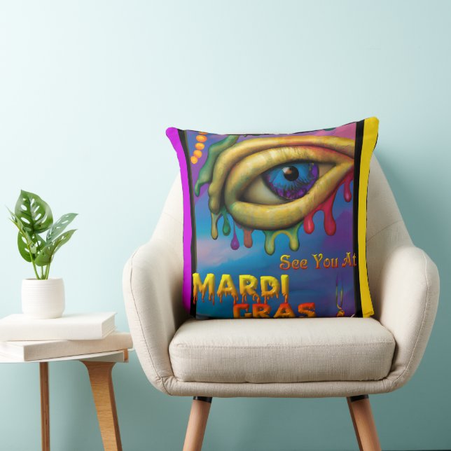 Wir sehen uns bei Mardi Gras Eye Kissen (Stuhl )