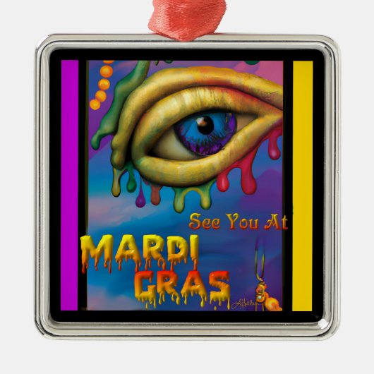 Wir sehen uns bei Mardi Gras Eye Ornament Aus Metall (Vorne)