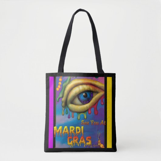 Wir sehen uns bei Mardi Gras Eye Tasche (Vorderseite)