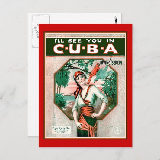 Wir sehen uns in Kuba Postkarte (Vorne/Hinten)