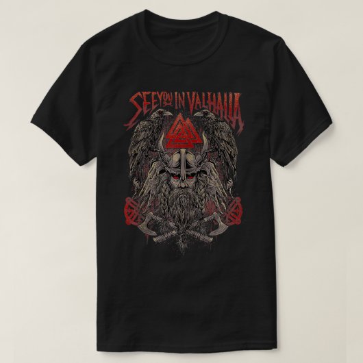 Wir sehen uns in Valhalla Odin Warrior Viking T-Shirt (Design vorne)