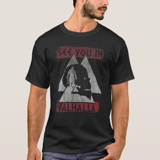 Wir sehen uns in Valhalla Ragnar Valknut Vikings T-Shirt (Vorderseite)