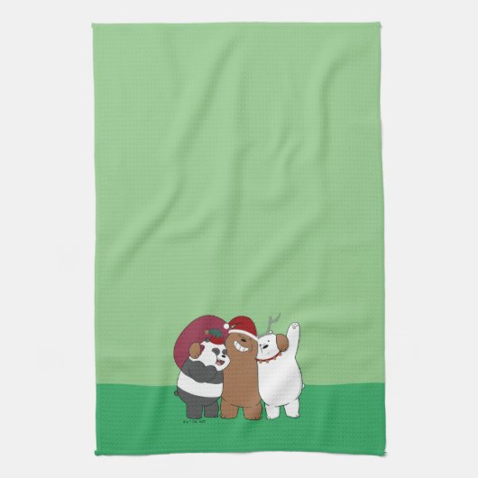 Wir seltene Bären - Grüße der Saison Geschirrtuch (Vertikal)