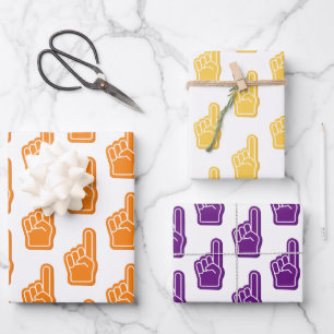Wir sind #1! Foam Finger Fan Club Team Spirit Fun Geschenkpapier Set