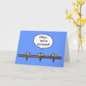 Wir sind abgeschraubt! Cartoon - drei Schrauben Karte (Gelbe Blume)