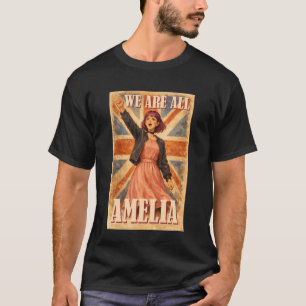 Wir sind alle Amelia Vintage Union Jack britisch U T-Shirt
