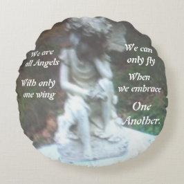 WIR SIND ALLE ANGELS RUNKKissen Rundes Kissen