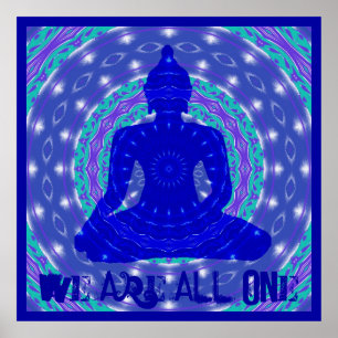 Wir sind alle ein blaues Buddha-Buddhistisches Man Poster