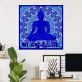 Wir sind alle ein Blue Buddha Buddist Mandala Art Poster (Heimbüro)