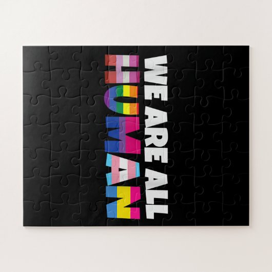Wir sind alle eine humane LGBT-Regenbogenflagge Puzzle (Horizontal)