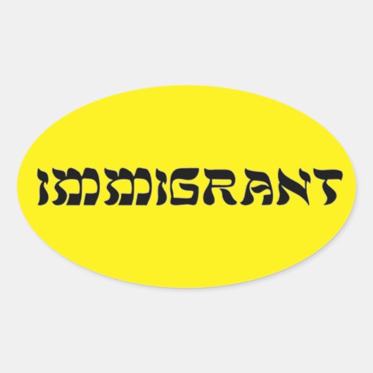 (Wir sind alle) Einwanderer - Aufenthalt im ICE Ovaler Aufkleber (Vorderseite)