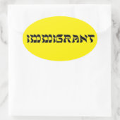 (Wir sind alle) Einwanderer - Aufenthalt im ICE Ovaler Aufkleber (Tasche)