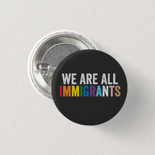 Wir sind alle Einwanderer LGBT-Regenbogen-Alliiert Button (Vorne & Hinten)