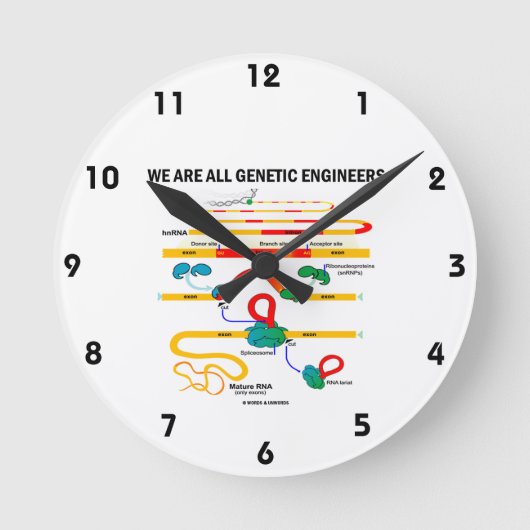 Wir sind alle Gentechniker (Gene Splicing) Runde Wanduhr (Vorderseite)