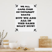 WIR SIND ALLE IM GLEICHEN BOOTSCHAFT POSTER (Küche)