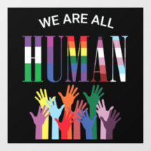 Wir sind alle menschliche farbenfrohe Hände