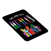 Wir sind alle menschliche farbenfrohe Hände Flexib Magnet (Rechte Seite)