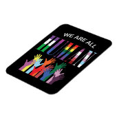 Wir sind alle menschliche farbenfrohe Hände Flexib Magnet (Linke Seite)