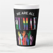 Wir sind alle menschliche farbenfrohe Hände Milchtasse (Vorderseite)