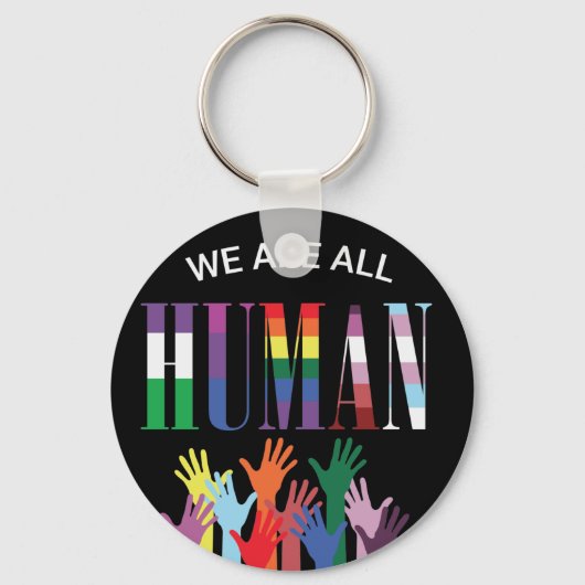 Wir sind alle menschliche farbenfrohe Hände Schlüsselanhänger (Vorderseite)