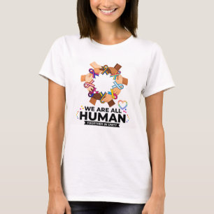 Wir sind alle menschliche LGBTQ-Stolz-Regenbogenhä T-Shirt