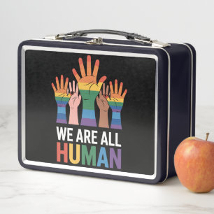 Wir sind alle menschlicher Regenbogen-LGBTQ-Stolz  Metall Brotdose