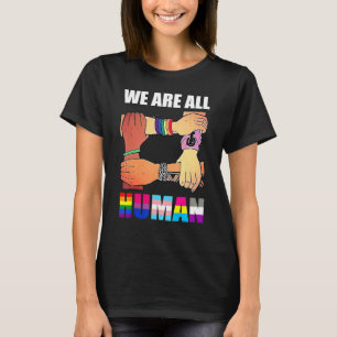 Wir sind alle menschlicher Stolz Ally Regenbogen L T-Shirt