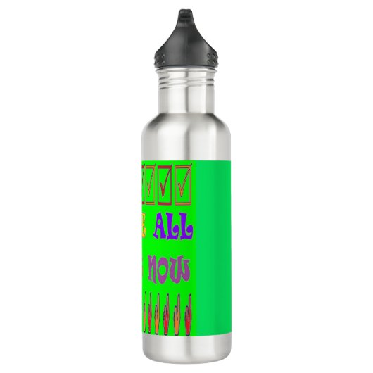 Wir sind alle Roboter grün mit den Botschaftswörte Edelstahlflasche (Rechts)