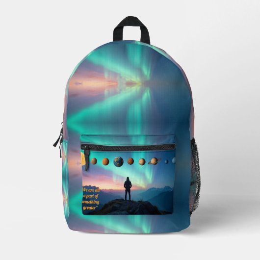 Wir sind alle Teil eines größeren Rucksacks Bedruckter Rucksack (Vorderseite)