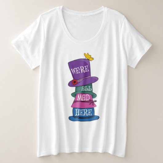 Wir sind alle tot, Mad Hatter Alice im Wunderland Große Größe T-Shirt (Design vorne)