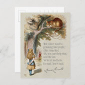 Wir sind alle verrückt hier Alice Cheshire Cat CC0 Postkarte (Vorne/Hinten)