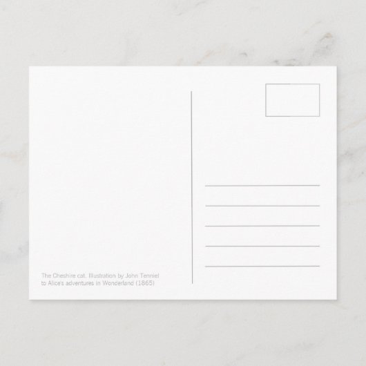 Wir sind alle verrückt hier Alice Cheshire Cat CC0 Postkarte (Rückseite)