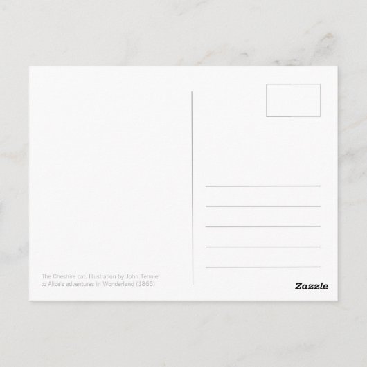 Wir sind alle verrückt hier Alice Cheshire Cat CC0 Postkarte (Rückseite)