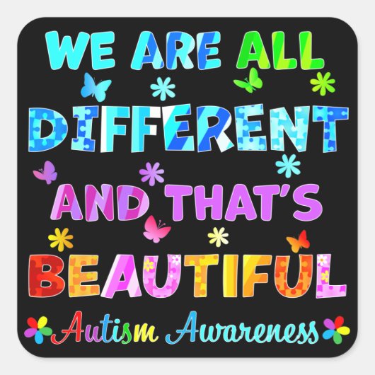Wir sind alle verschieden quadratischer aufkleber (Vorderseite)
