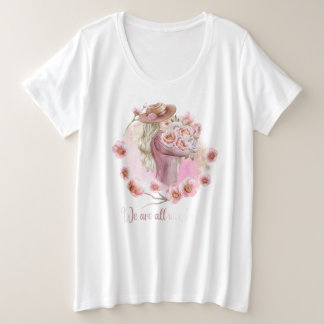 "Wir sind alle wunderbar" Inspirierendes Florales  Große Größe T-Shirt