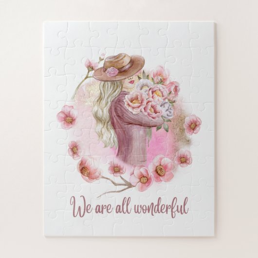 Wir sind alle wunderbar Puzzle | Florales Mädchen (Vertikal)