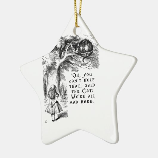 Wir sind alle wütende hier - Cheshire-Katze Keramik Ornament (Links)