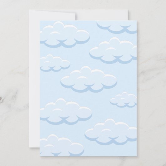 Wir sind auf Cloud 9 Baby Dusche Einladung (Rückseite)