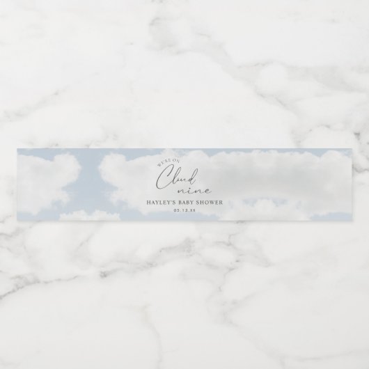 Wir sind auf Cloud 9 Baby Duwer Gevor Wasserflaschenetikett (Einzelnes Label)