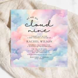 Wir sind auf Cloud 9 Babydusche Einladung