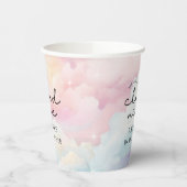 Wir sind auf Cloud 9 Babydusche Pappbecher (Links)