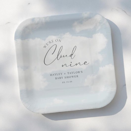Wir sind auf Cloud 9 Babydusche Pappteller